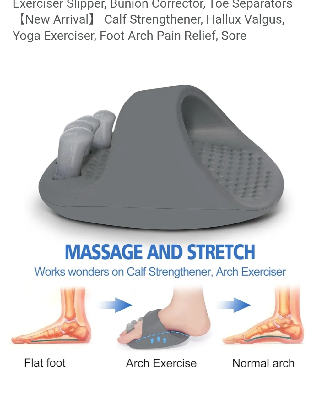 Gray Foot Arch Exerciser Massage Slider For Plantar Fascitis